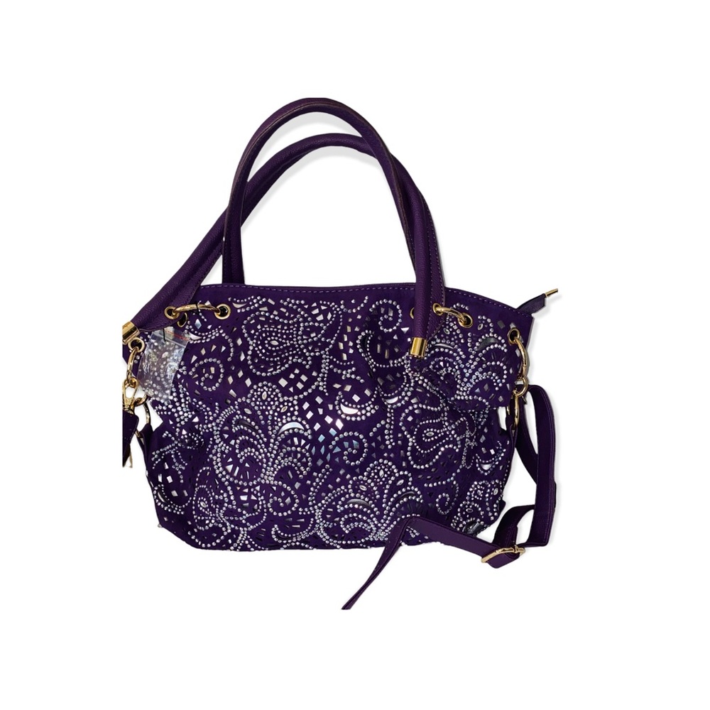 Purple rhinestone fashion bag